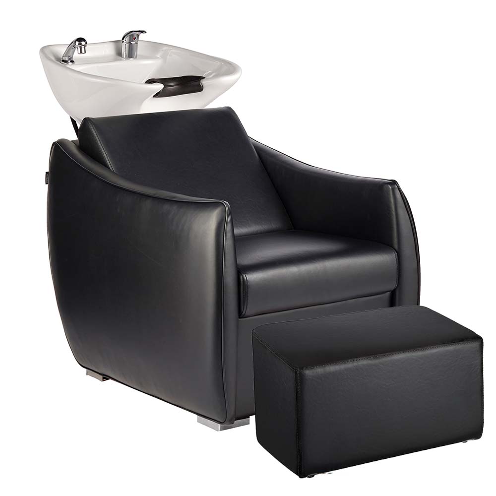 1160-FR Hazel Black Shampoo Basin with Ottoman