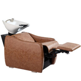 Lavaggio Harlow - skai Tan - con alza gambe elettrico e massaggio vibrante