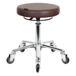 Sgabello skai Merlot con pompa a gas - base alluminio