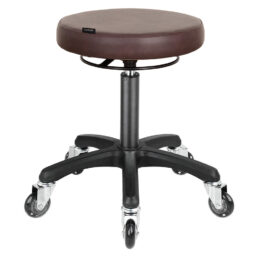 Sgabello skai Merlot con pompa a gas - base nera
