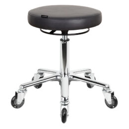 Sgabello skai Midnight con pompa a gas - base alluminio