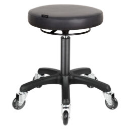 Sgabello skai Midnight con pompa a gas - base nera