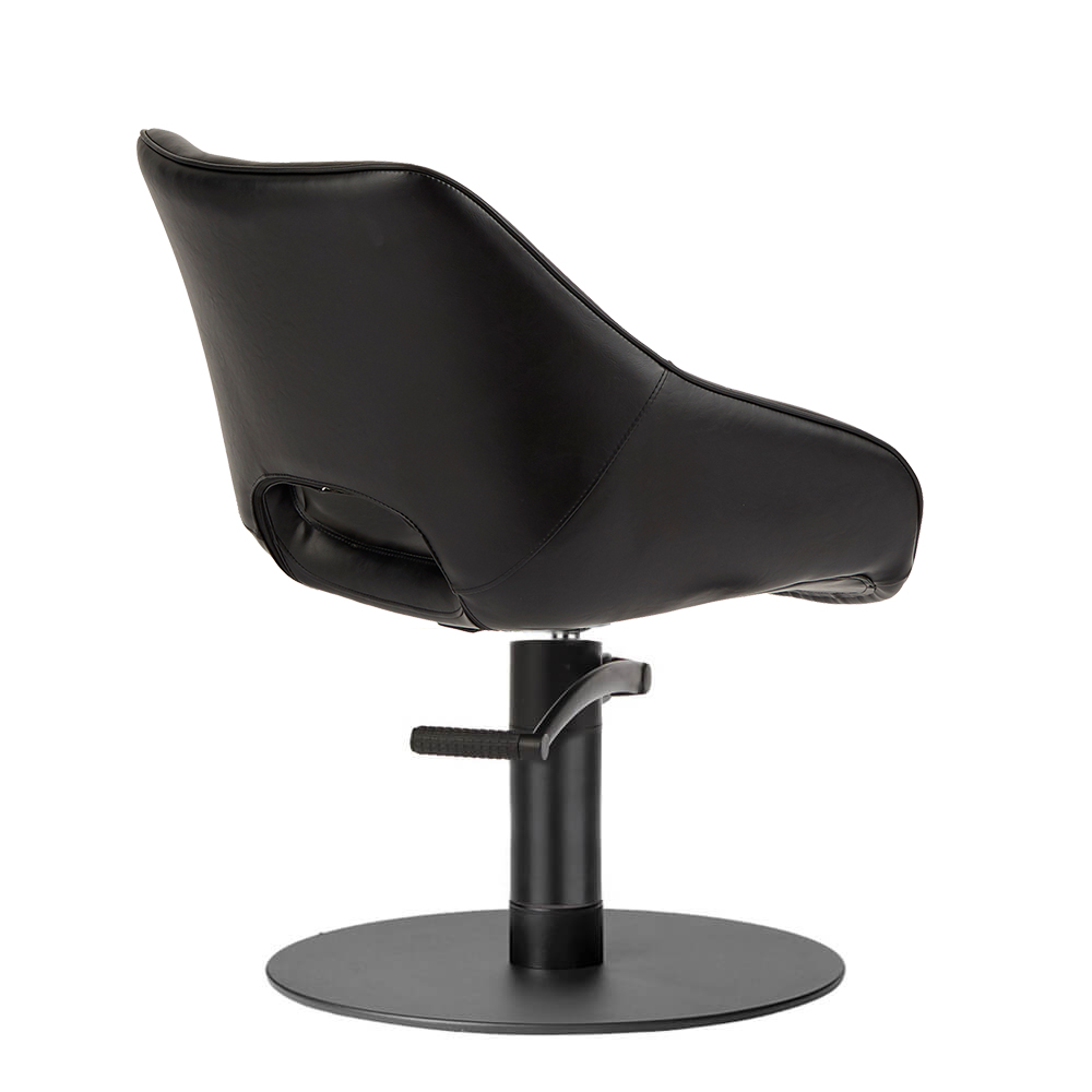 4109-BL Dawn Black Salon Chair Back Angled Omega